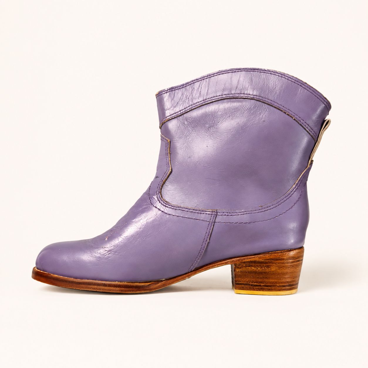 Bota texana de piel hecha a mano, lila, Leathersophy outlet