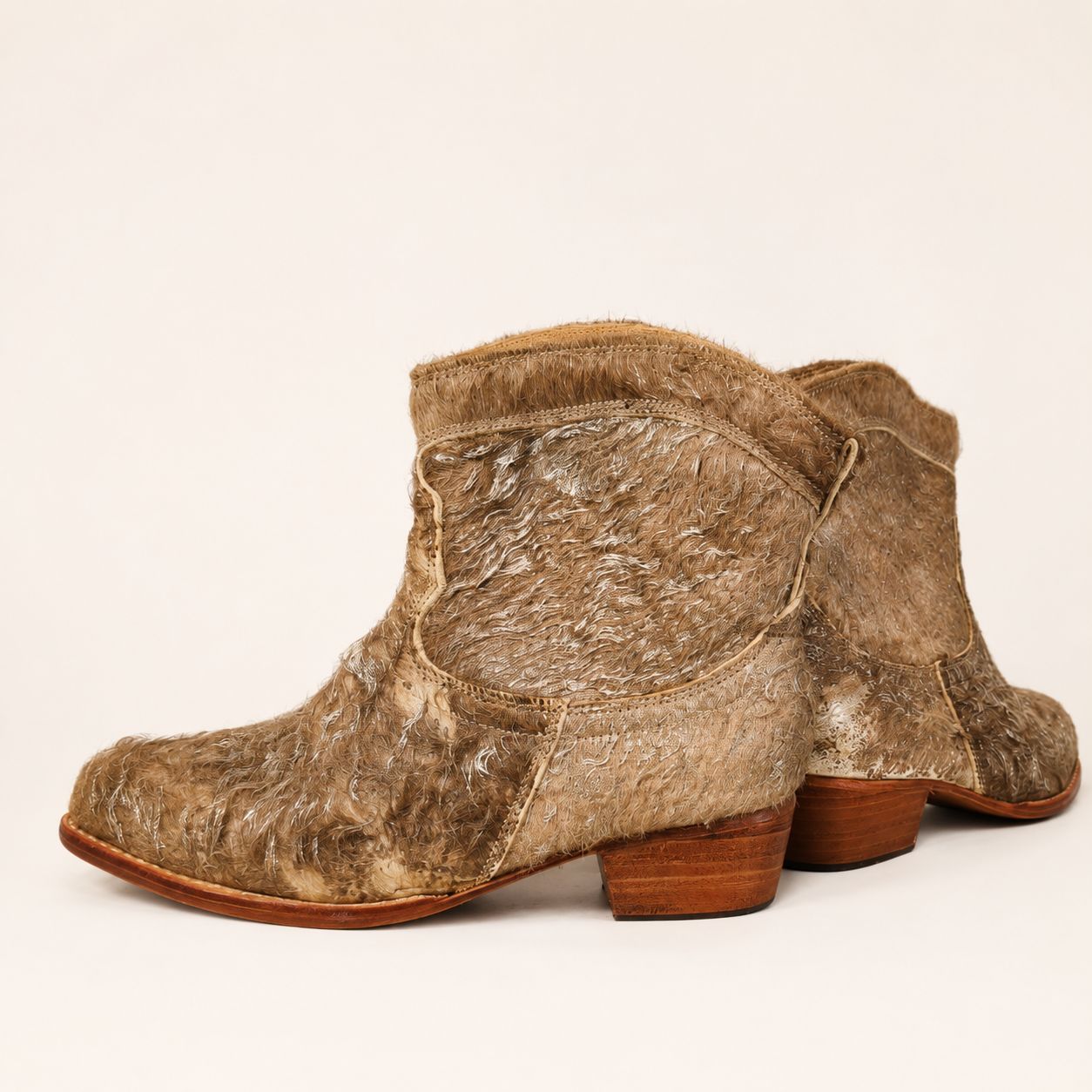 Bota texana de piel hecha a mano, pelo negro con platino, Leathersophy outlet