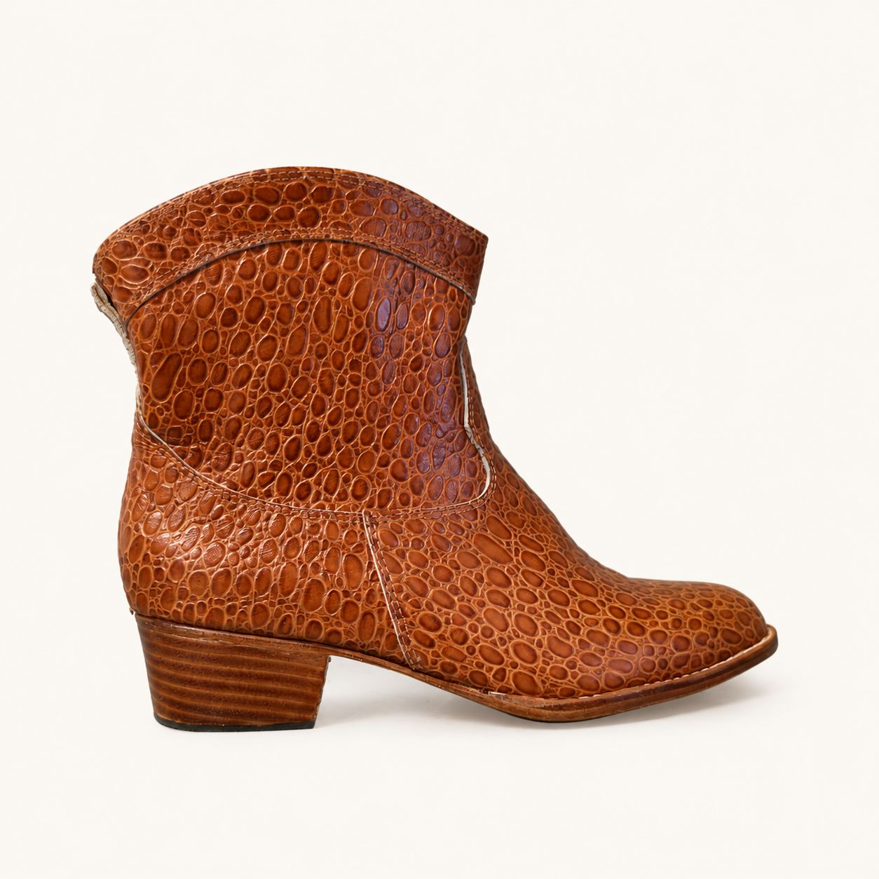Bota texana de piel hecha a mano, croco, Leathersophy outlet