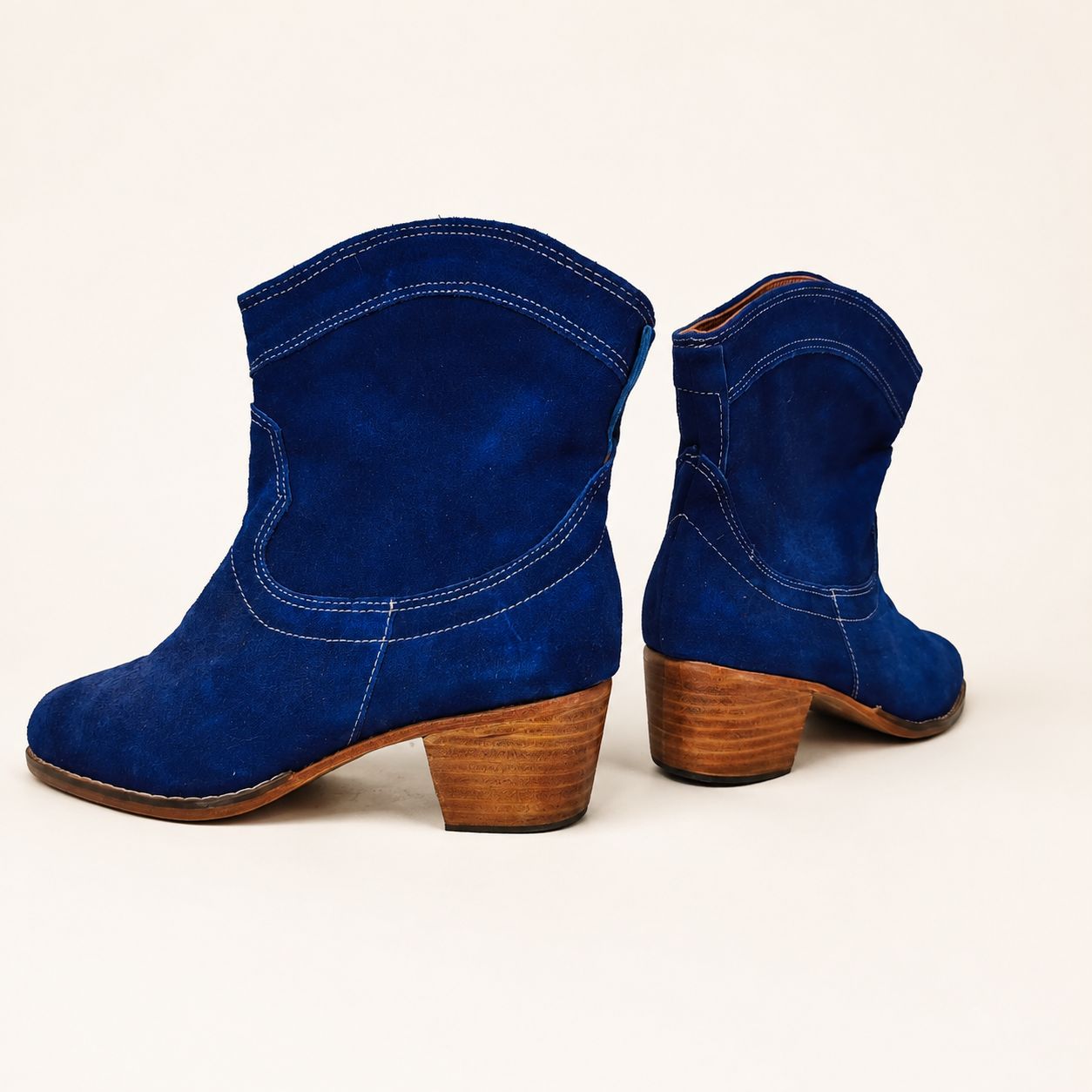 Bota texana de piel hecha a mano, azul descarne, Leathersophy outlet