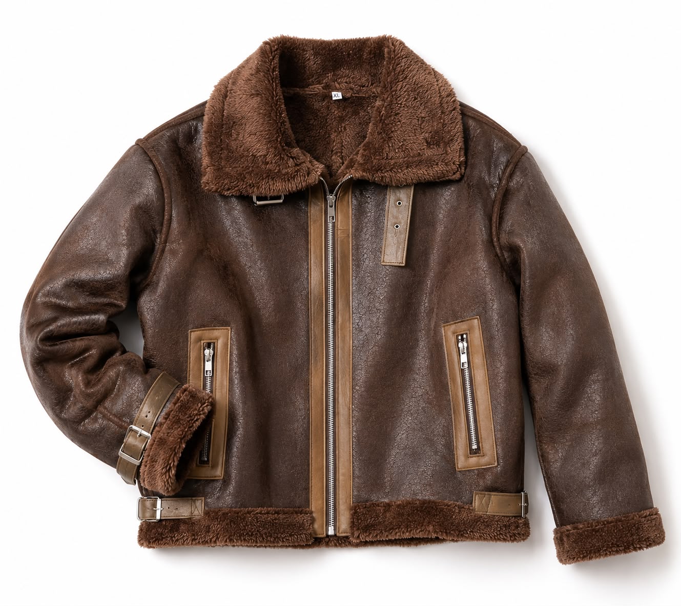 BARILOCHE — Campera de piel con forro de corderito, estilo aviador | Leathersophy Campera de piel con forro de corderito, estilo aviador — modelo BARILOCHE de Leathersophy — vista 2