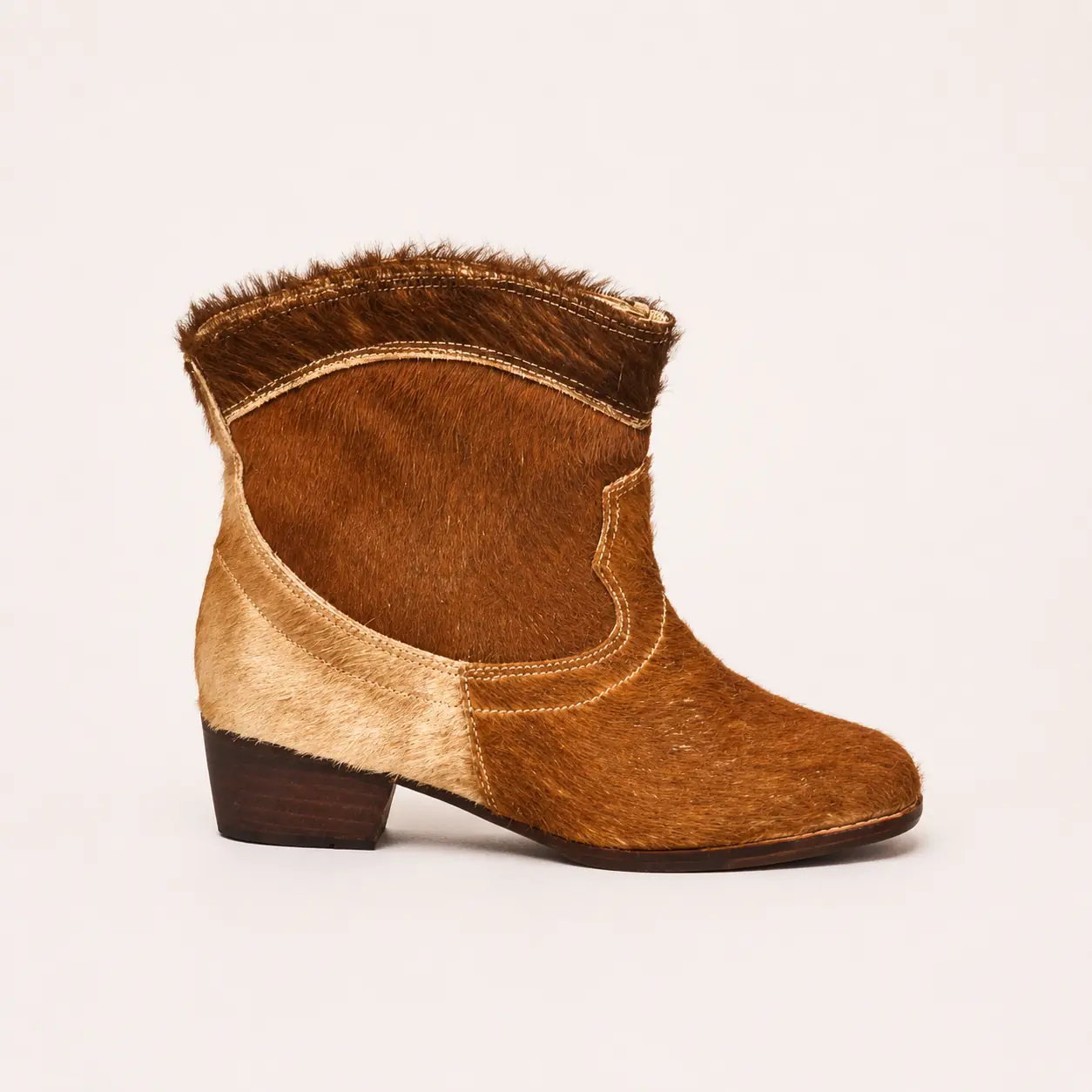 Bota texana de piel hecha a mano, pelo negro, Leathersophy outlet